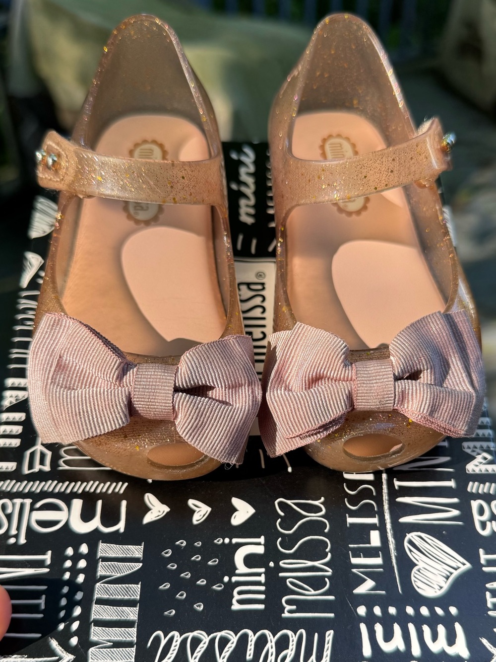 Mini Melissa UltraGirl Glitter Jelly Mary Jane shoes sz 6